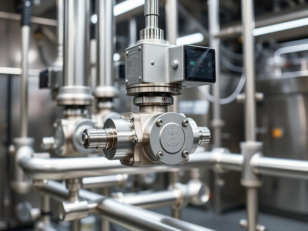 Hygienic stainless steel aseptic block valve