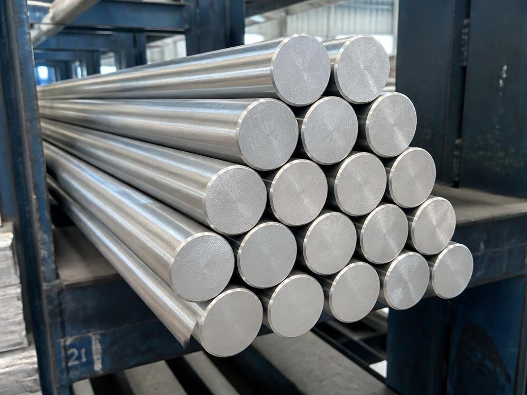 Bundle of solid steel round bars